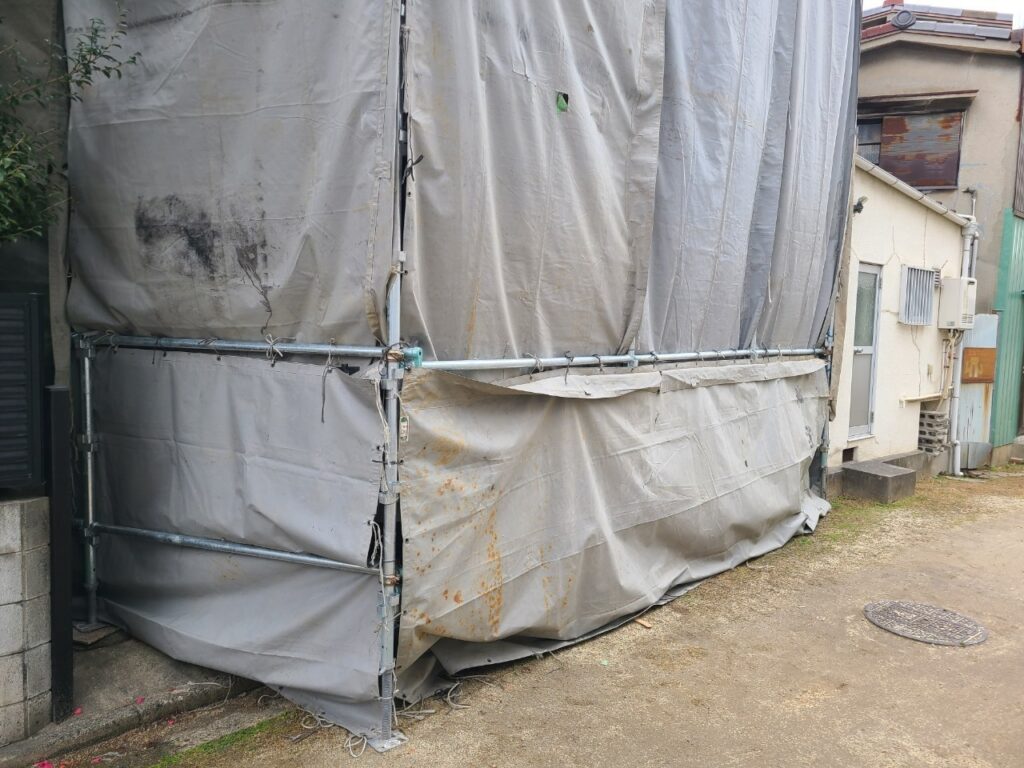 養生シート現場写真